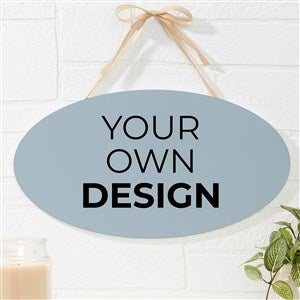 Design Your Own Personalized Oval Wood Sign- Slate Blue