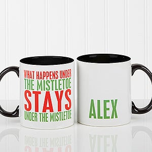 Black Personalized Coffee Mugs - Funny Christmas Quotes