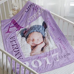 All About Baby Girl Personalized Fleece Blanket-Photo