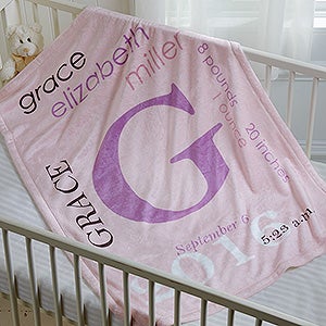 All About Baby Girl Personalized Fleece Blanket