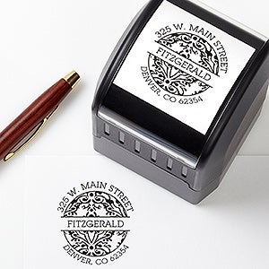 Damask Design Self-Inking Address Stamp