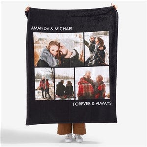 Picture Perfect Personalized 50x60 Plush Fleece Photo Blanket- 5 Photo - #16486-5