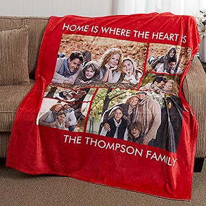 Picture Perfect Personalized 50x60 Plush Fleece Photo Blanket- 6 Photo - #16486-6