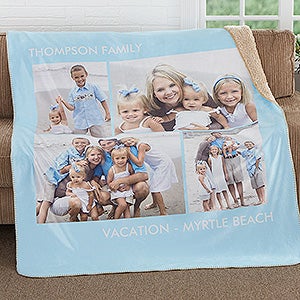 Picture Perfect Personalized Premium 50x60 Sherpa Blanket- 4 Photo