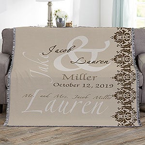 Wedding Couple Personalized 56x60 Woven Throw