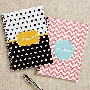 Preppy Chic Personalized Mini Notebooks-Set of 2