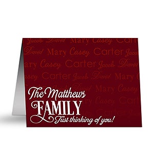 Family Is Love Personalized Note Cards