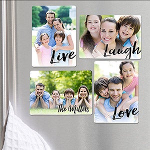 Live, Laugh Love Personalized Photo Magnet Set