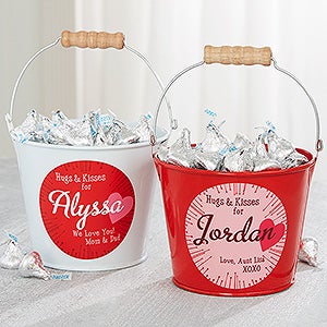 Hugs & Kisses Personalized Mini Treat Bucket