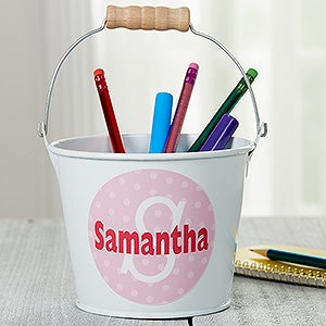 Just Me Personalized Mini Metal Bucket-Initial