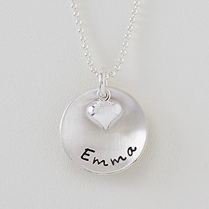 Layered Love Personalized Stackable Rounded Disc Necklace - 1 Disc