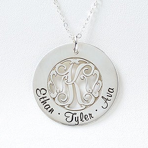 Initial Monogram Family Personalized Necklace