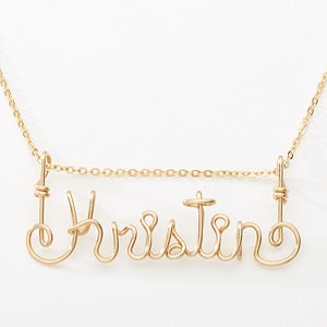 Personalized 14k Gold Wire Name Necklace