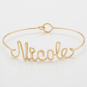 Personalized Wire Name Bracelet - 14k Gold