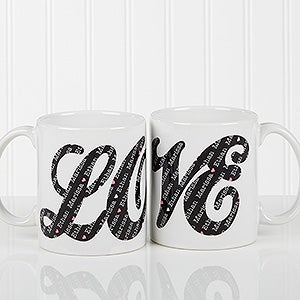 L-O-V-E Sweethearts Personalized Coffee Mug 11 oz.- White