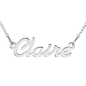 Contemporary Script Personalized Name Necklace - Sterling Silver
