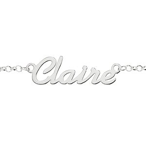 Contemporary Script Personalized Sterling Silver Name Bracelet