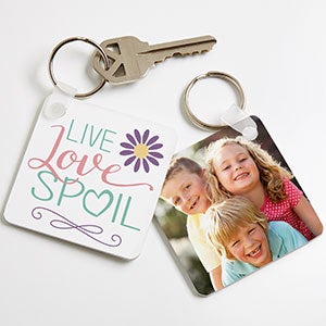 Live, Love, Spoil Personalized Photo Key Ring