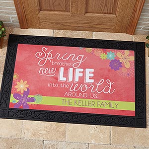 Spring Flowers Personalized Doormat- 20x35