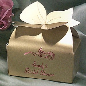 Bow Top Favor Boxes - Small Gold