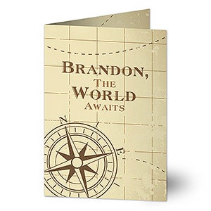 Compass Inspired Personalized Greeting Card