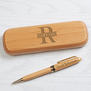 Personalized Pen Set - Monogram & Name - Alderwood - Unique Custom Gifts - #16617