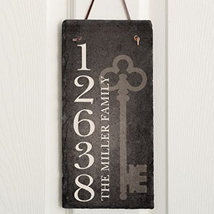 House Key Personalized Address Slate Plaque