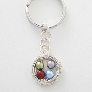 Birthstone Bird Nest Key Chain