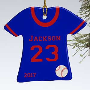 1-Sided Baseball Sports Jersey Personalized T-Shirt Ornament