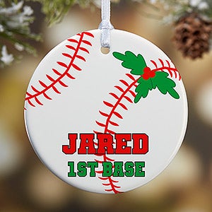 1 Sided Baseball Personalized Ornament