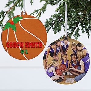 Basketball Personalized Wood Photo Ornament