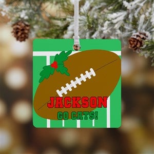 Football Personalized Square Photo Ornament