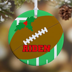 1 Sided Football Personalized Ornament