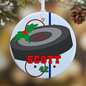 1 Sided Hockey Personalized Ornament