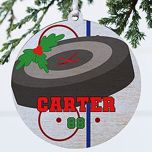 Hockey Personalized Ornament-3.75" Wood - 1 Sided - #16669-1W