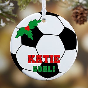 1 Sided Soccer Personalized Ornament