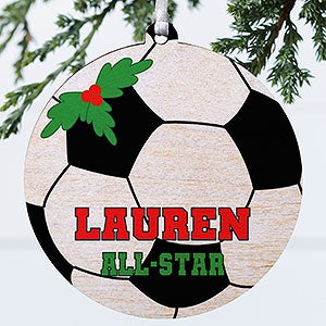 Soccer Personalized Photo Ornament-3.75 Wood - 1 Sided