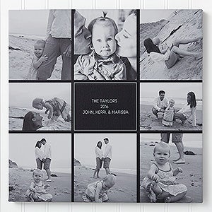 Family Photomontage Personalized Canvas Print - 20 x 20
