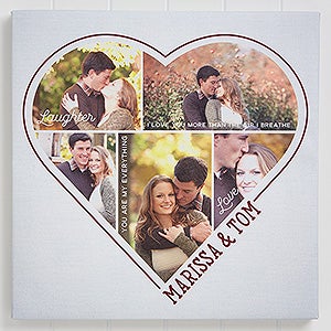 The Heart Of A Couple 16 x 16 Personalized Photo Canvas Print