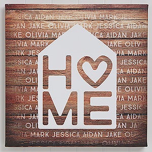 Home Is Love 24 x 24 Personalized Canvas Print