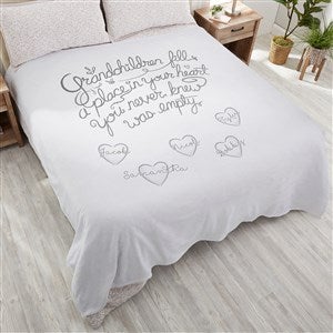 Grandchildren Fill Our Hearts Personalized 90x90 Plush Queen Fleece Blanket