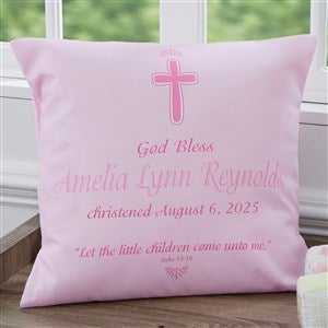 Baptism Day Personalized 18-inch Velvet Keepsake Pillow