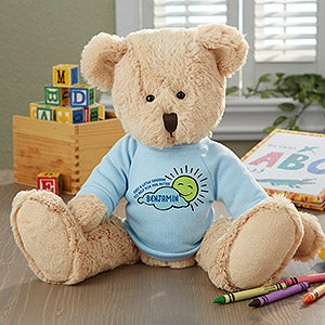 Get Well Personalized Baby Teddy Bear- Blue