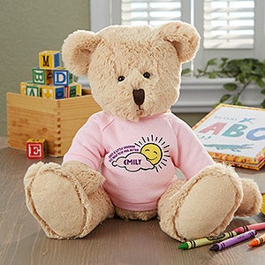 Girls Pink Personalized Get Well Teddy Bear