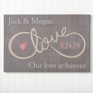Infinity 12x18 Personalized Romantic Canvas Print