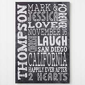 Just Us Personalized Canvas Print- 24x36