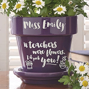 Seeds of Knowledge Personalized Flower Pot- Purple