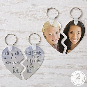 Best Friends Personalized Break Apart Heart Key Ring