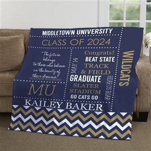 Personalized Graduation Fleece Blanket - School Memories - 50x60 - #16782
