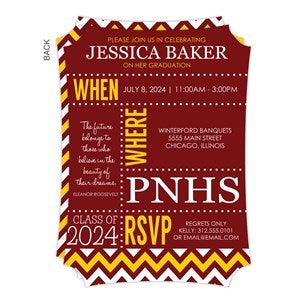 School Memories Graduation Invitations - Premium - Set of 5